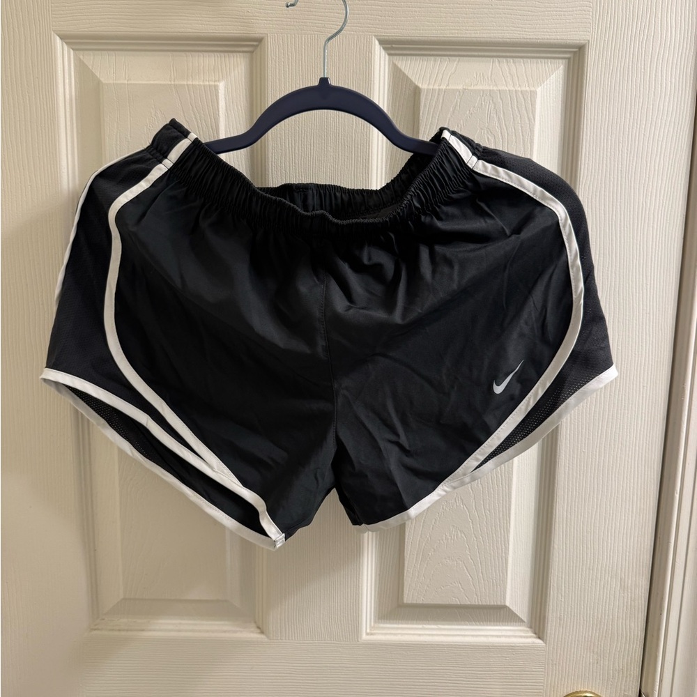 Nike Women's Black and White Athletic Shorts
